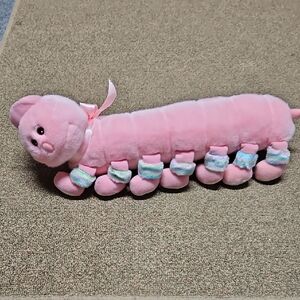 San Francisco Music Box Company Musical Pink Caterpillar Stuffed Vintage 1989